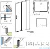 Radaway Idea Black Dwj drzwi wnękowe 130cm prawe szkło przejrzyste rysunek techniczny